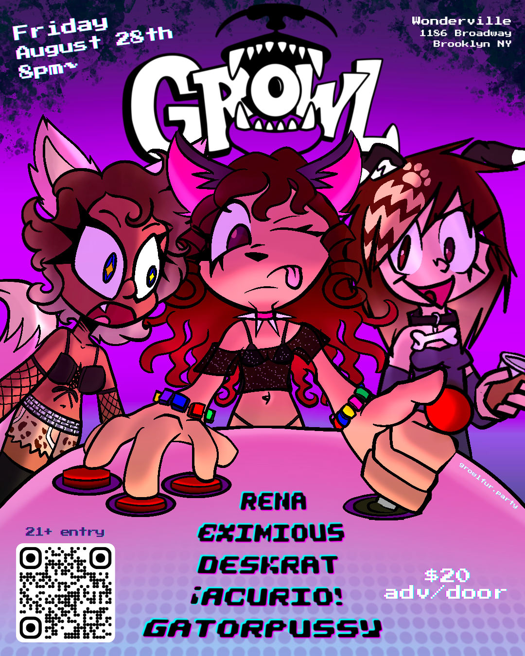 Growl Arcade Flyer