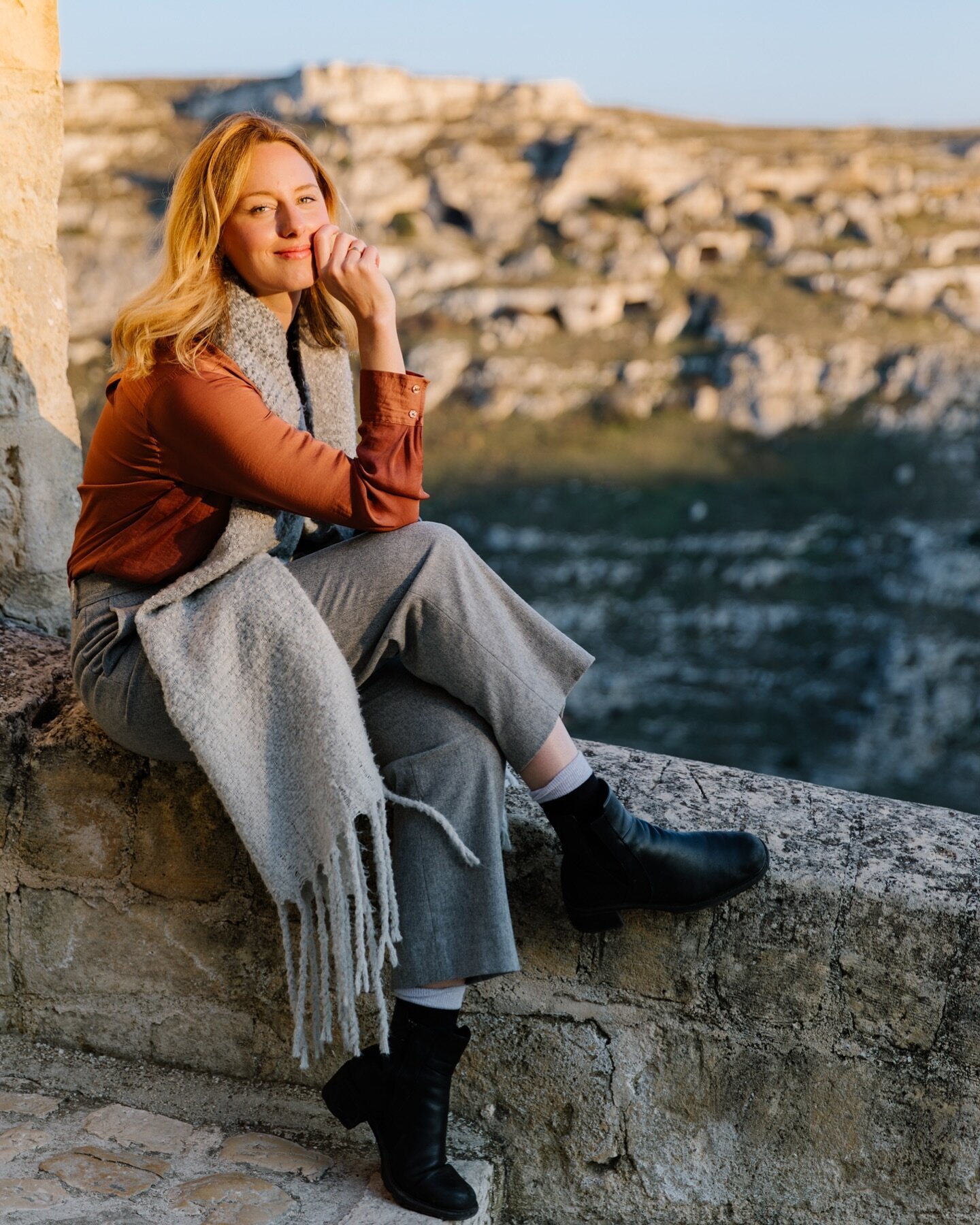 A sunrise shoot with the fashionable @heatherwallphoto in Matera, Italy.