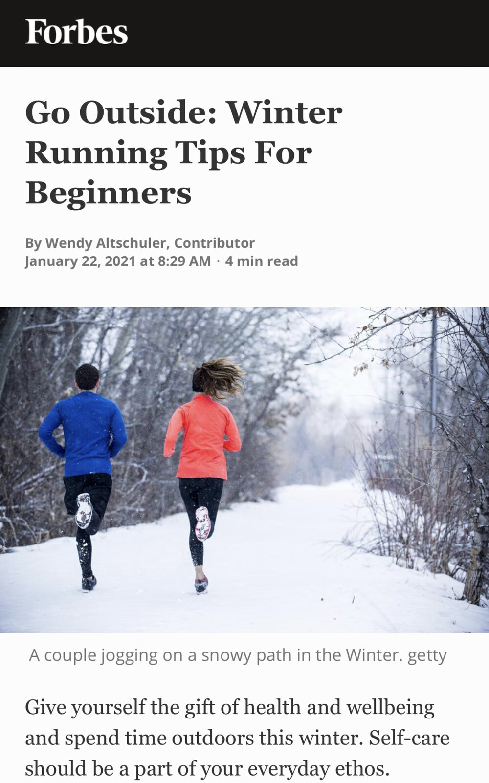 Go Outside: Winter Running Tips For Beginners