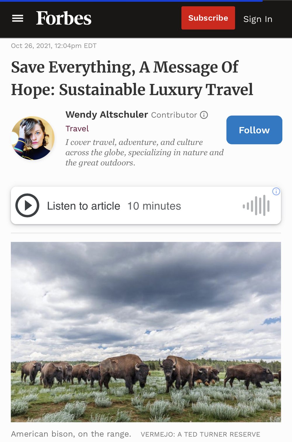 Save Everything, A Message Of Hope: Sustainable Luxury Travel