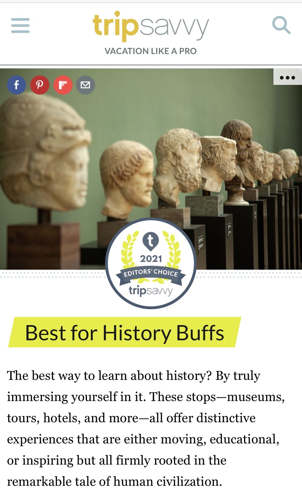 Best for History Buffs (5 Articles)