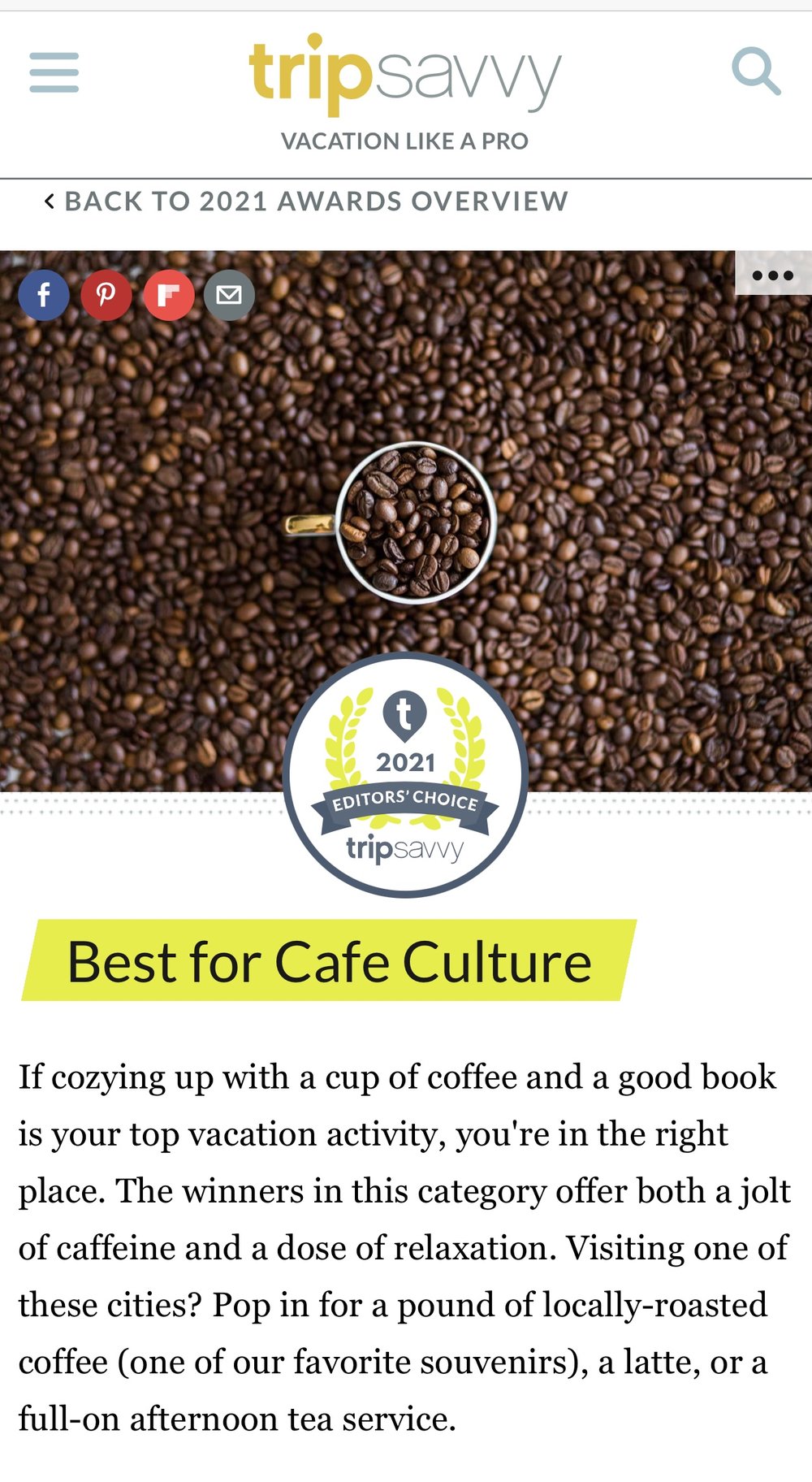 Best for Cafe Culture (1 Article)