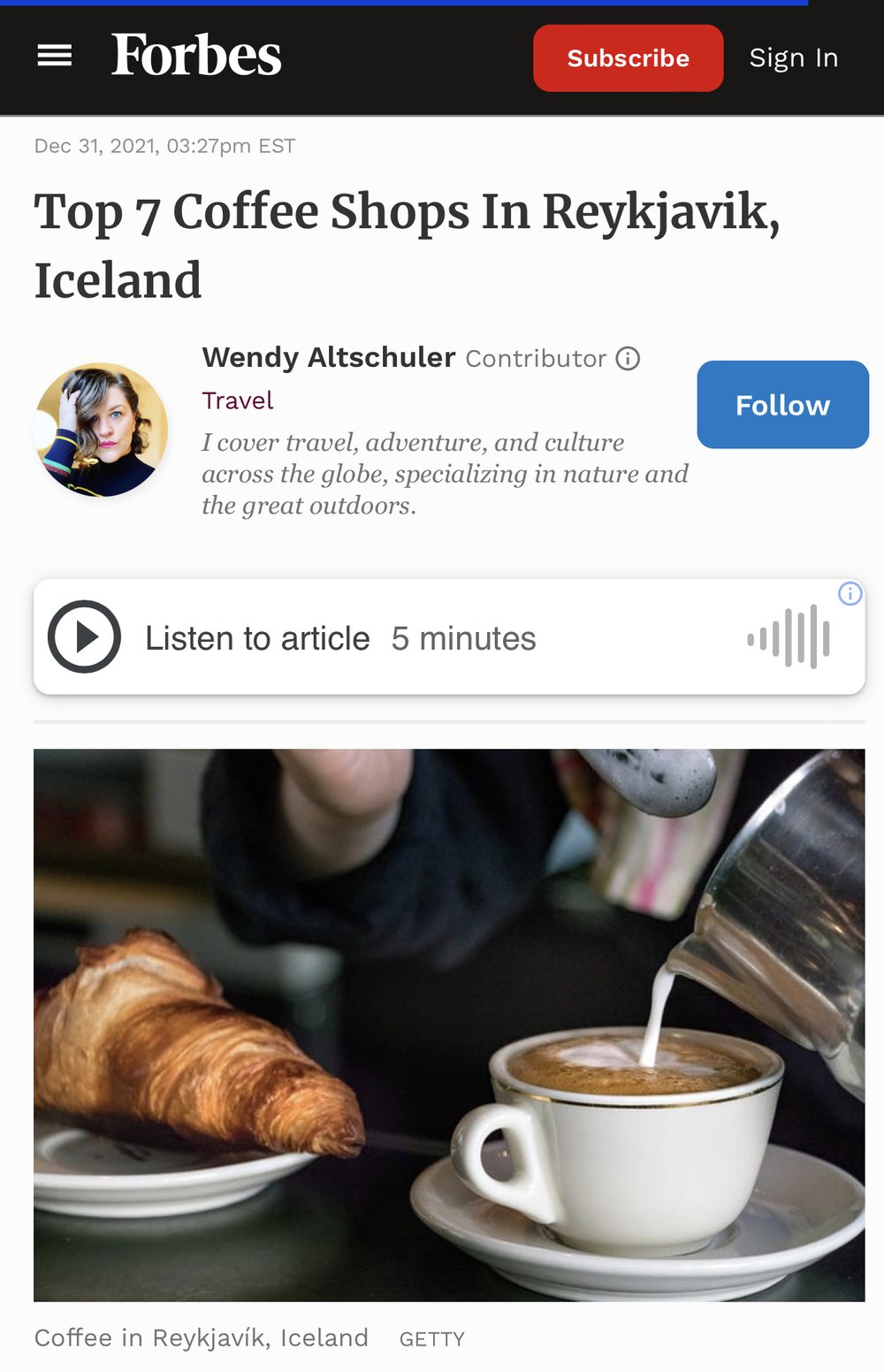 Top 7 Coffee Shops In Reykjavik, Iceland