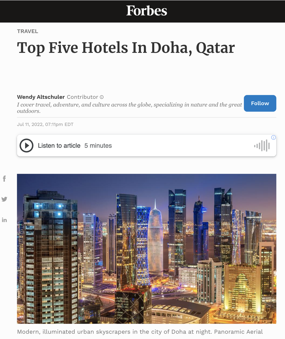 Top Five Hotels In Doha, Qatar