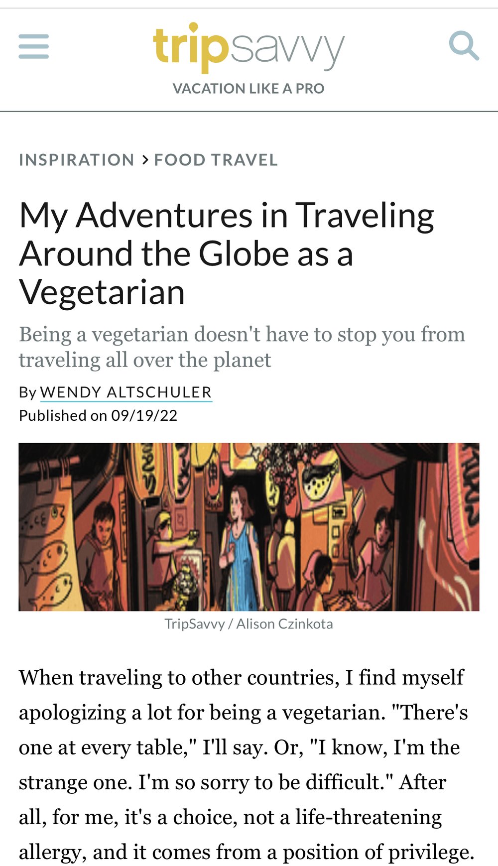 My Adventures in Traveling Around the Globe as a Vegetarian