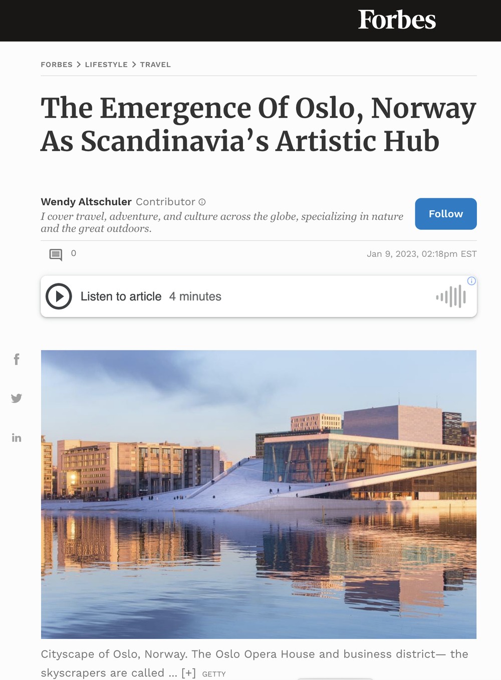 The Emergence Of Oslo, Norway As Scandinavia’s Artistic Hub