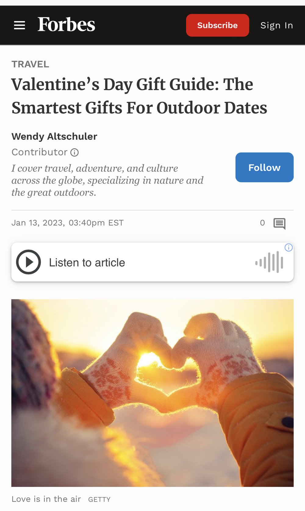 Valentine’s Day Gift Guide: The Smartest Gifts For Outdoor Dates