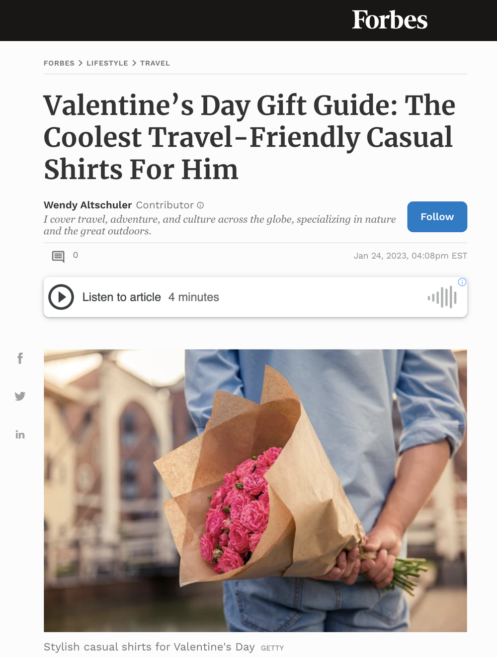 Valentine’s Day Gift Guide: The Coolest Travel-Friendly Casual Shirts For Him