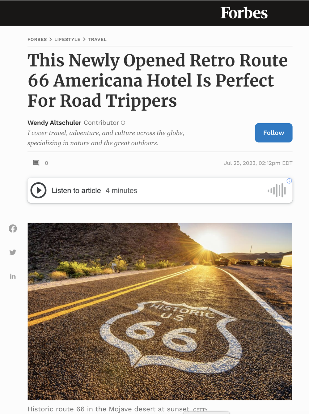 This Newly Opened Retro Route 66 Americana Hotel Is Perfect For Road Trippers