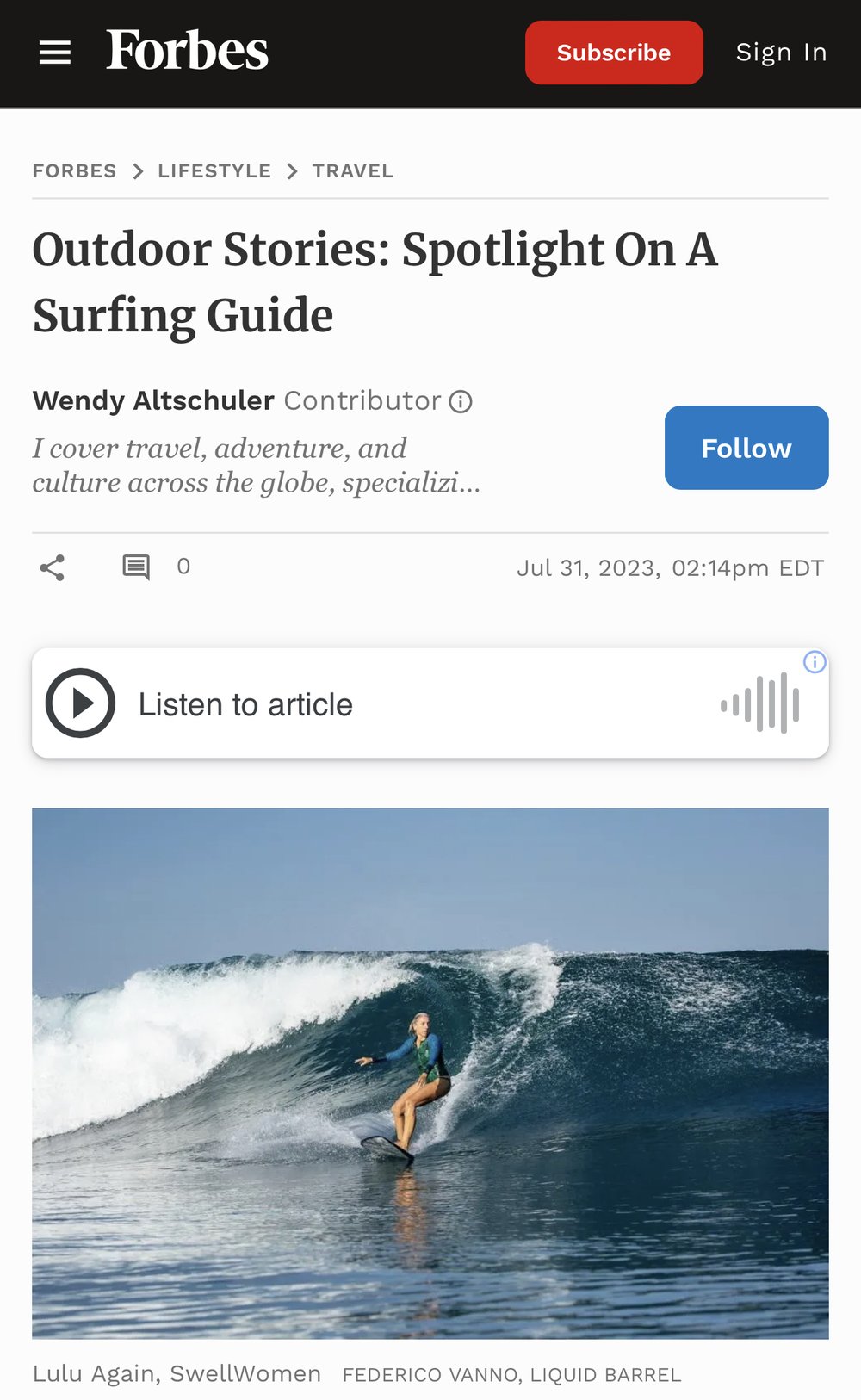 Outdoor Stories: Spotlight On A Surfing Guide