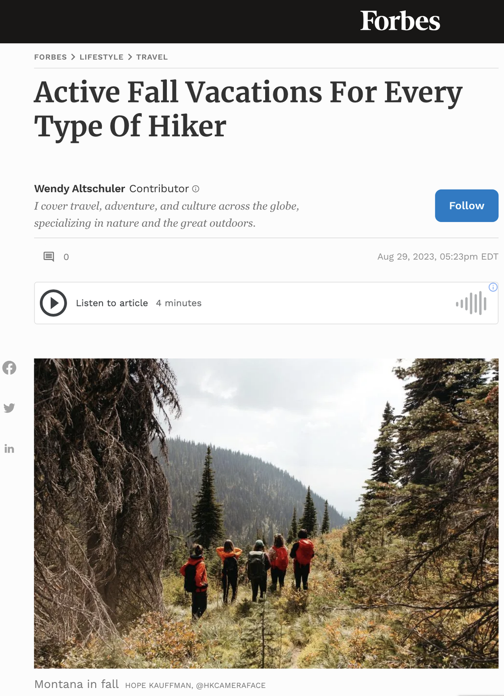 Active Fall Vacations For Every Type Of Hiker