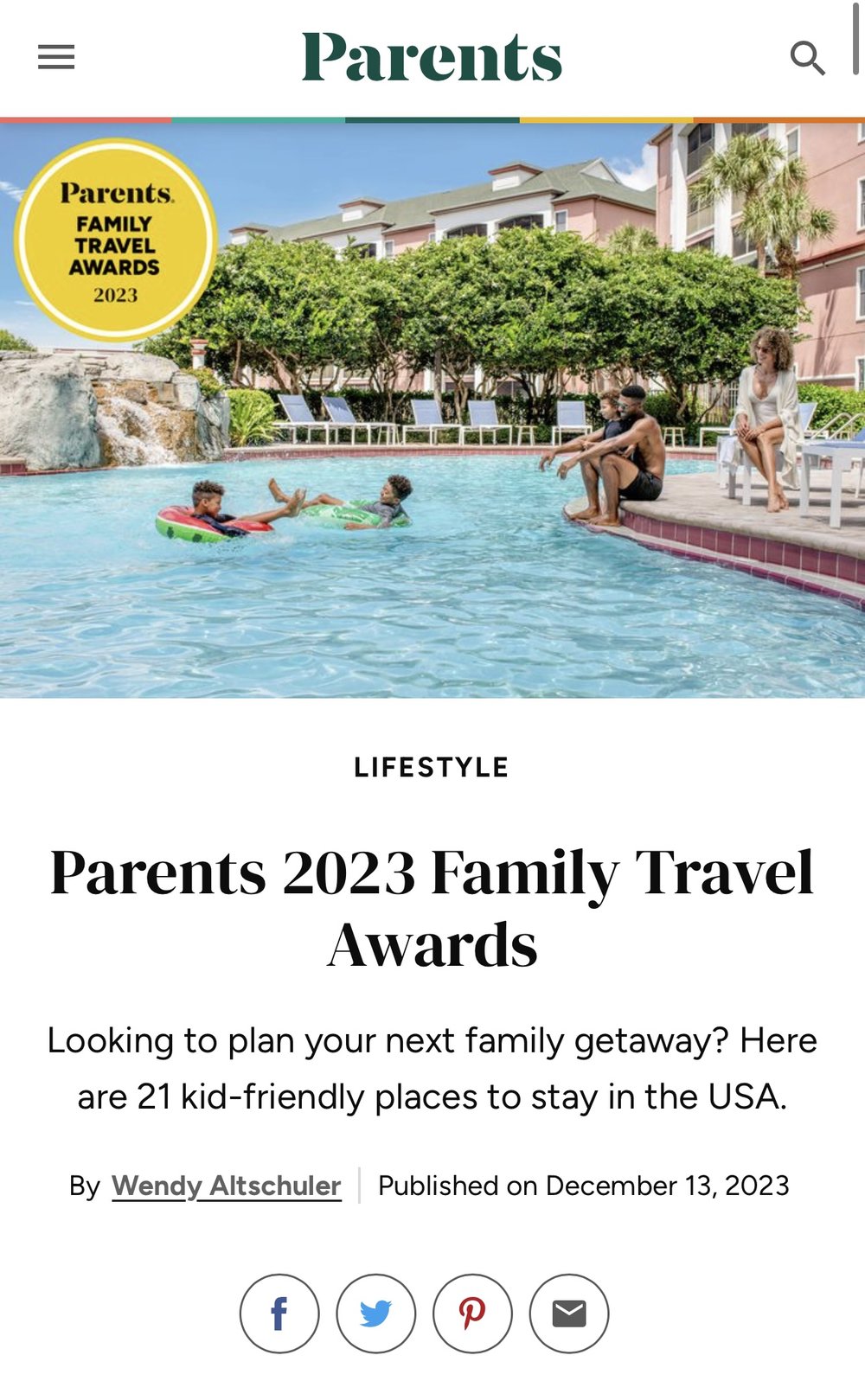 Parents 2023 Family Travel Awards