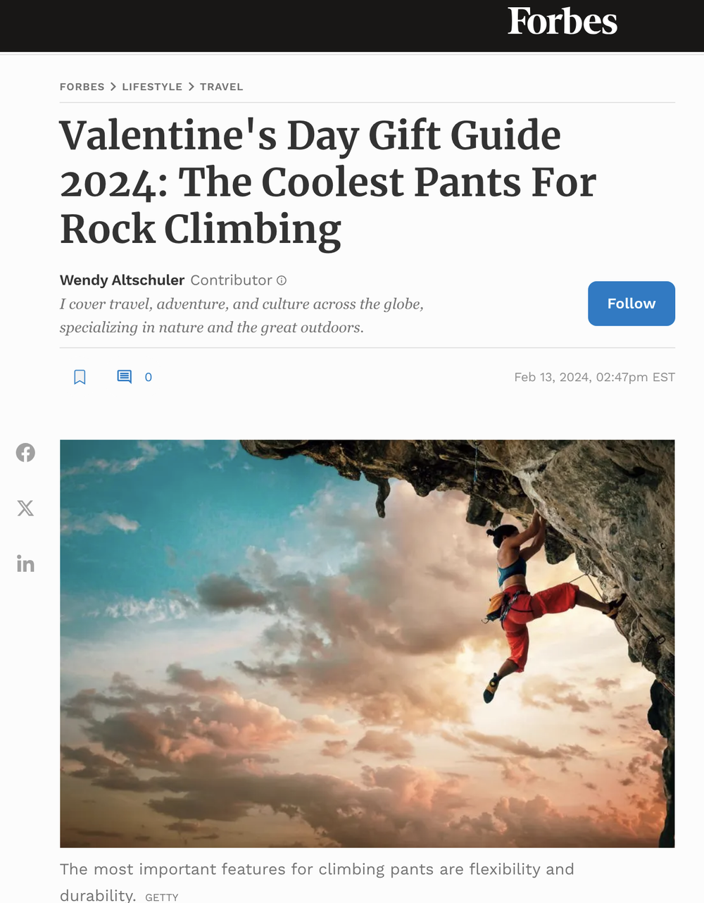 Valentine's Day Gift Guide 2024: The Coolest Pants For Rock Climbing