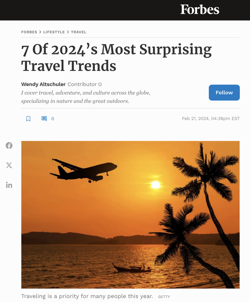 7 Of 2024’s Most Surprising Travel Trends