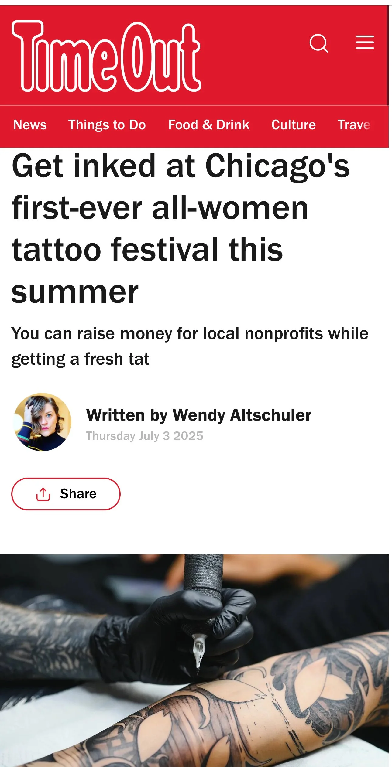 Get inked at Chicago's first-ever all-women tattoo festival this summer