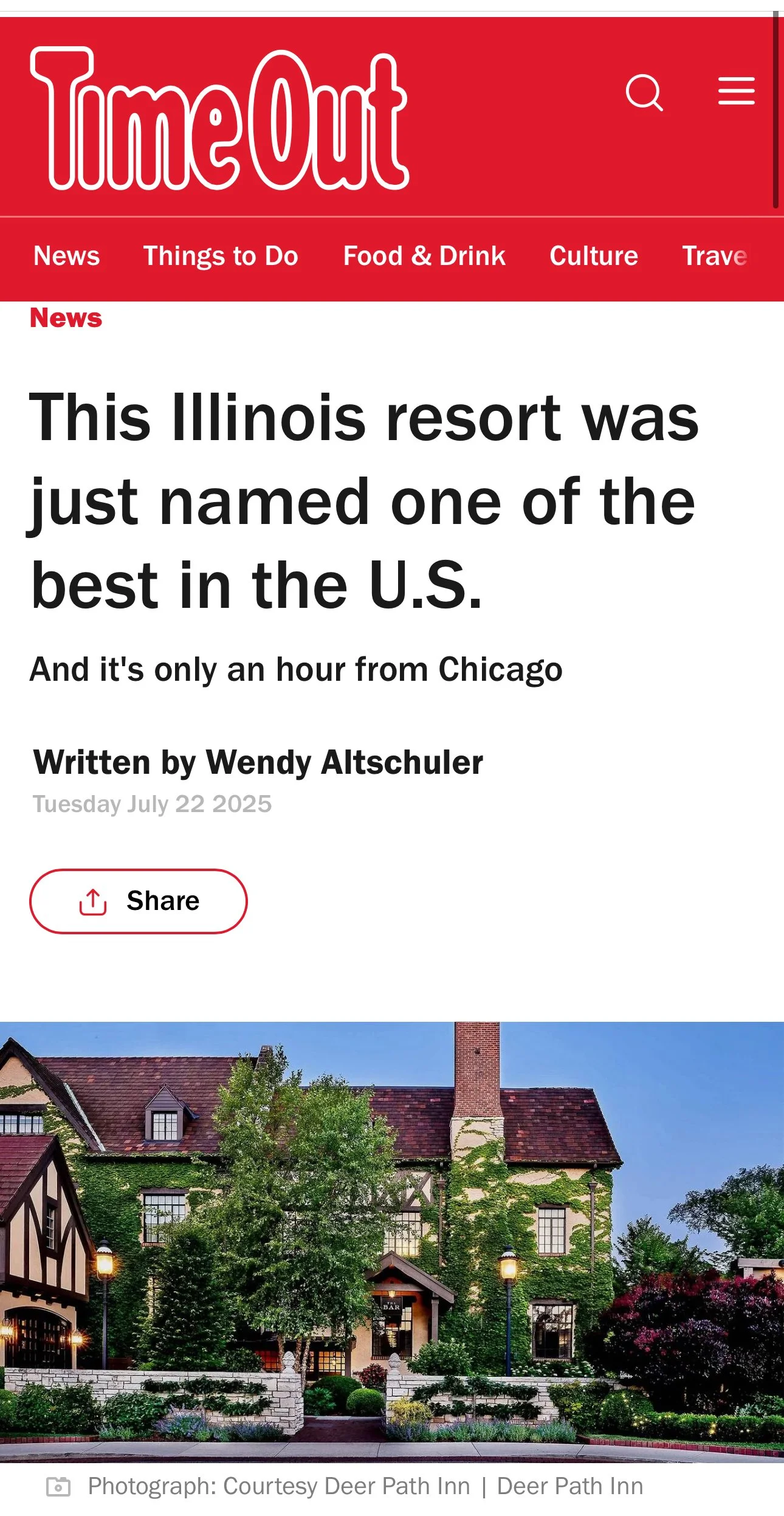 This Illinois resort was just named one of the best in the U.S.