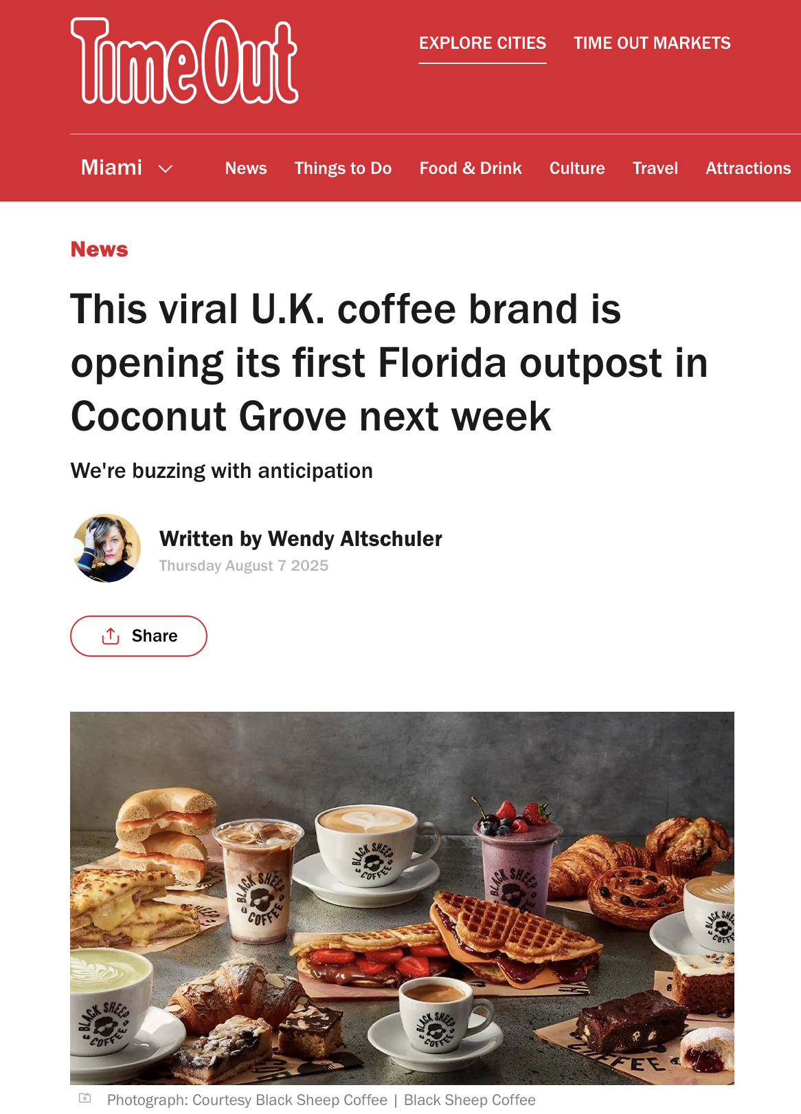 This viral U.K. coffee brand is opening its first Florida outpost in Coconut Grove next week