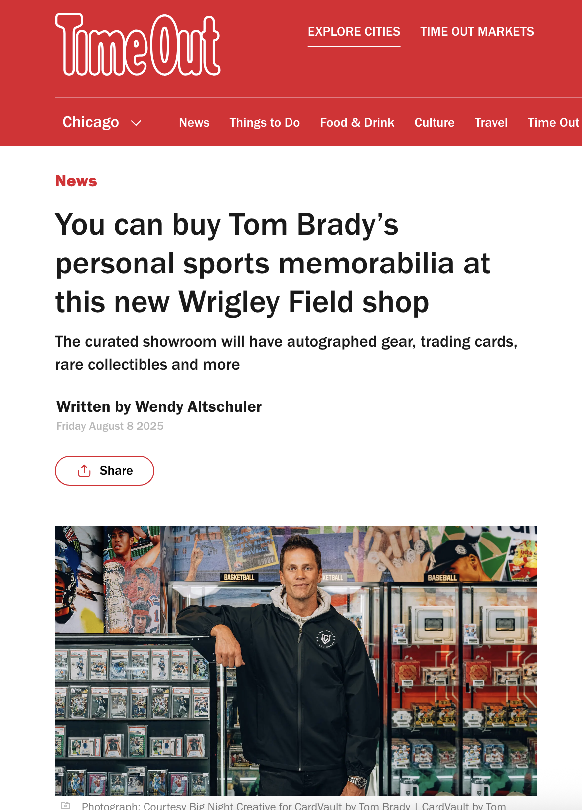 You can buy Tom Brady’s personal sports memorabilia at this new Wrigley Field shop