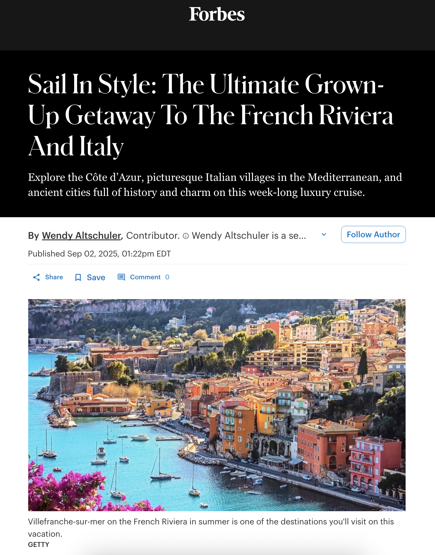 Sail In Style: The Ultimate Grown-Up Getaway To The French Riviera And Italy