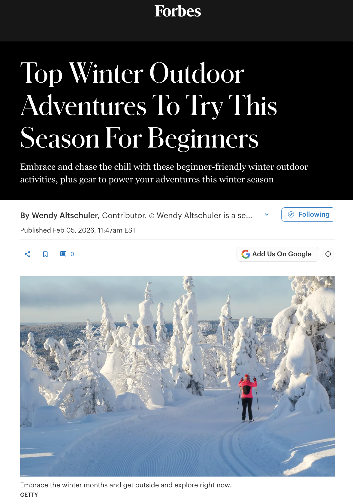 Top Winter Outdoor Adventures To Try This Season For Beginners