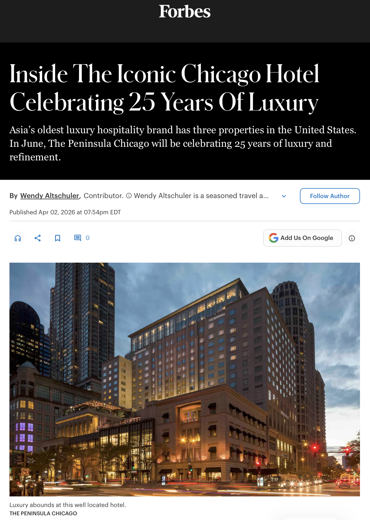 Inside The Iconic Chicago Hotel Celebrating 25 Years Of Luxury