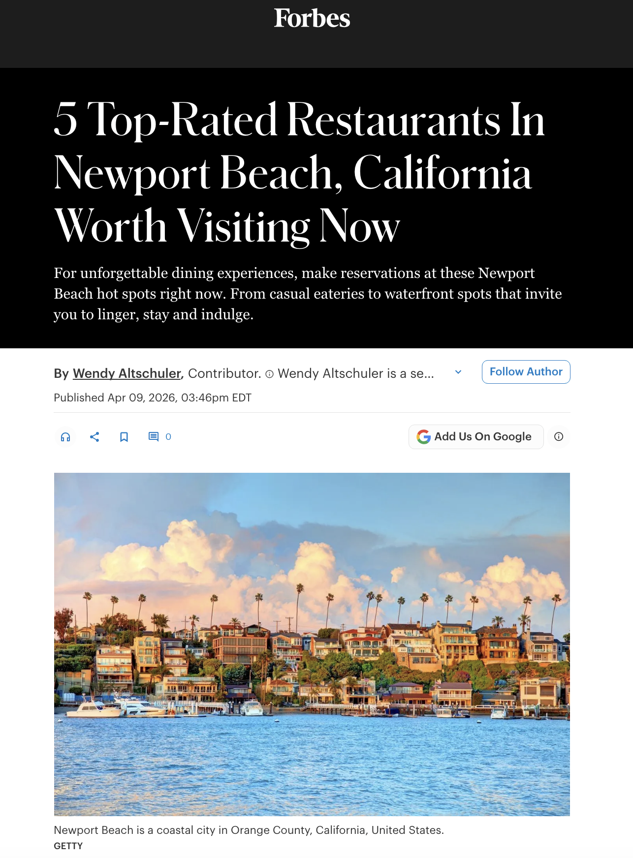 5 Top-Rated Restaurants In Newport Beach, California Worth Visiting Now