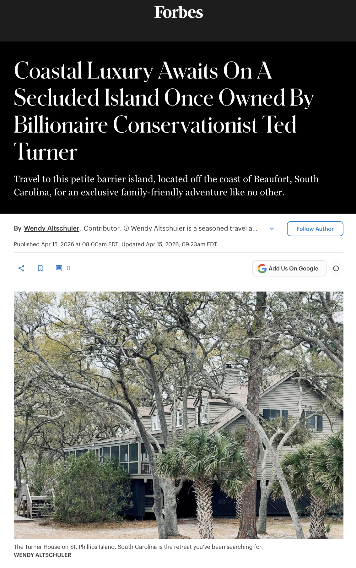 Coastal Luxury Awaits On A Secluded Island Once Owned By Billionaire Conservationist Ted Turner