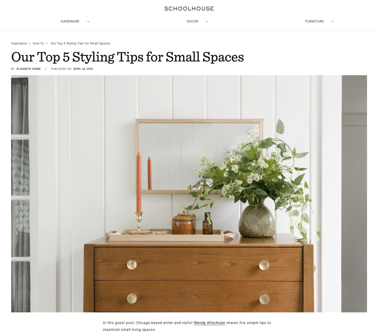 Our Top 5 Styling Tips for Small Spaces