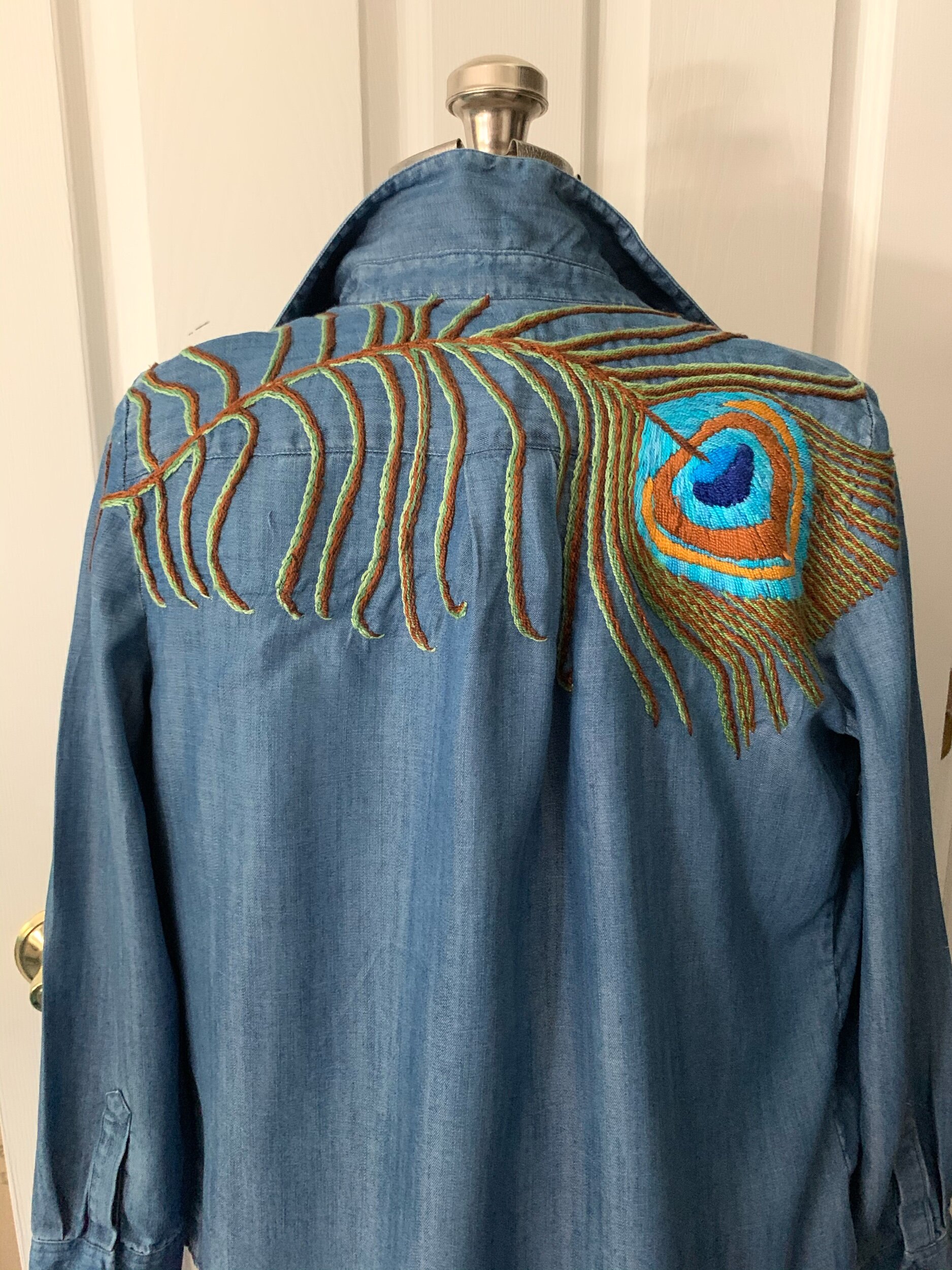 ‘Ann Taylor’ Blouse with Peacock  Feather 