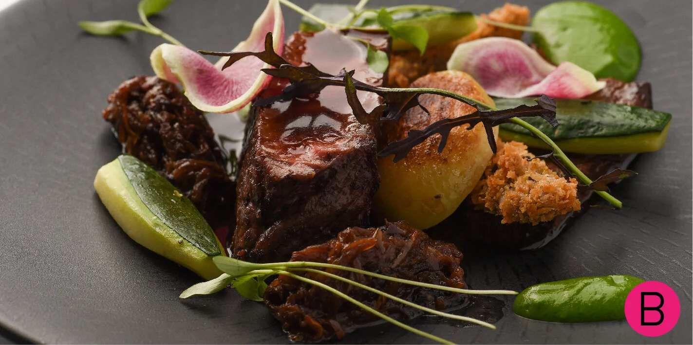 Grilled &amp; poached rib eye