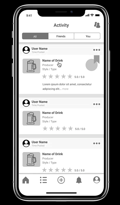 A gif depicting some interaction between the Activity and Entry Information pages.