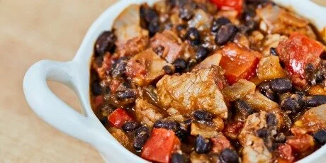 Pork, Sweet pot &amp; black bean one pot wonder