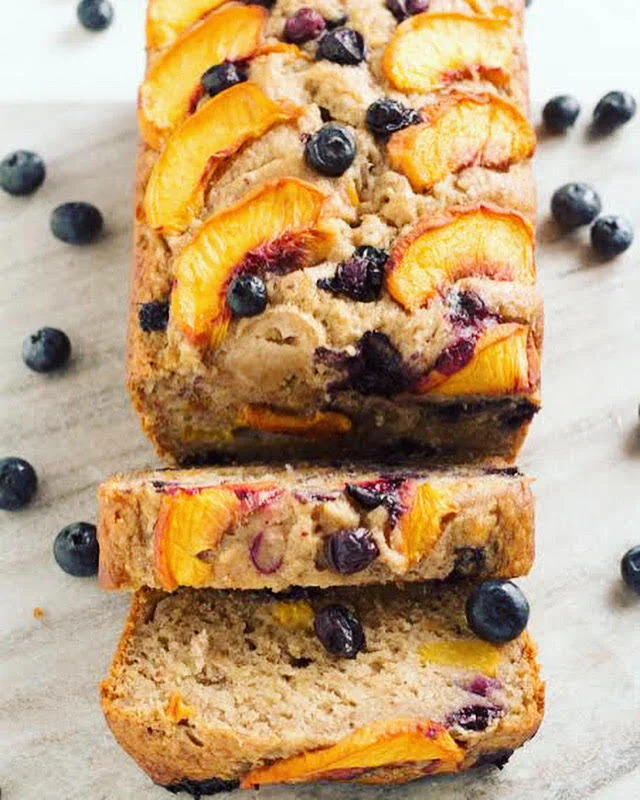 Walnut, peach and blueberry bread
