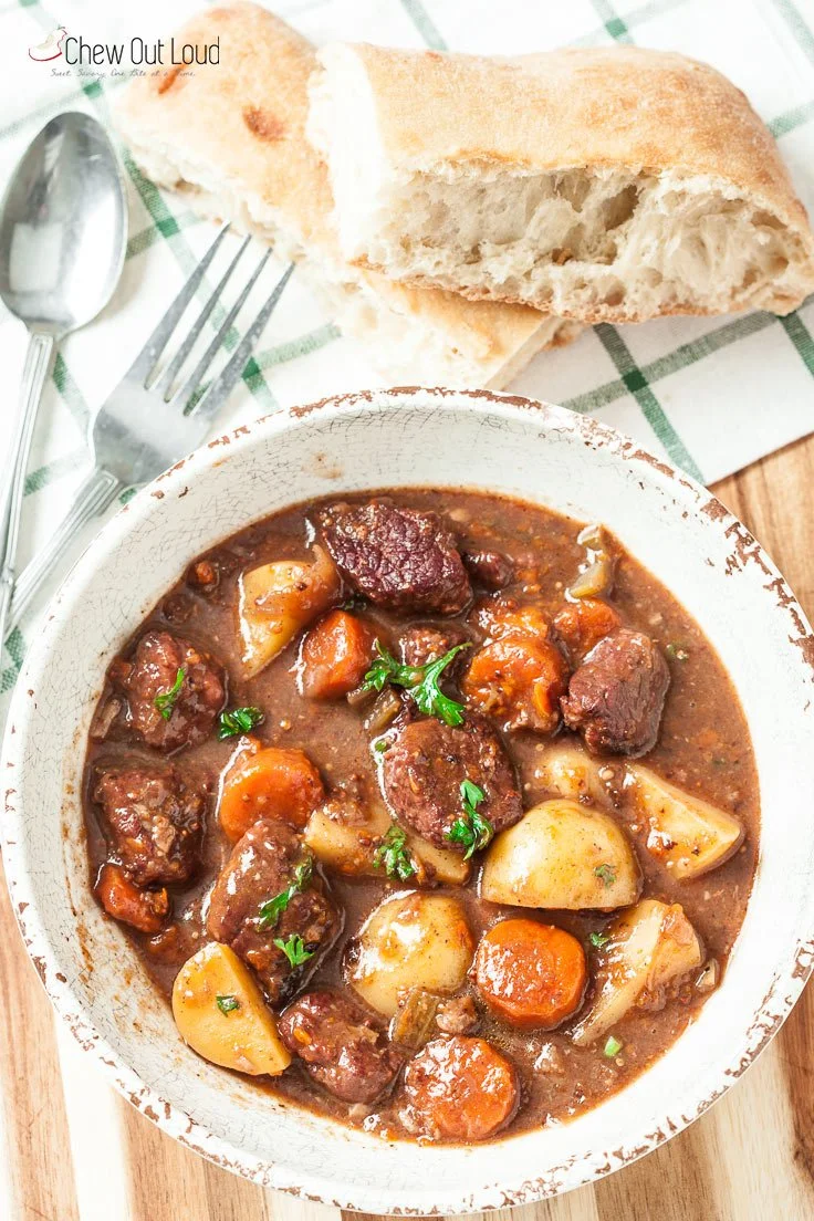 Slow cooked beef &amp; potato stew