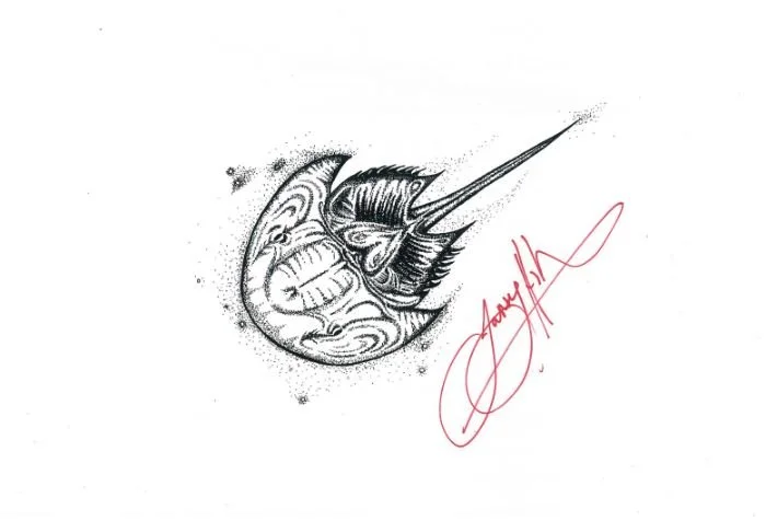Horshoecrab with signature.JPG
