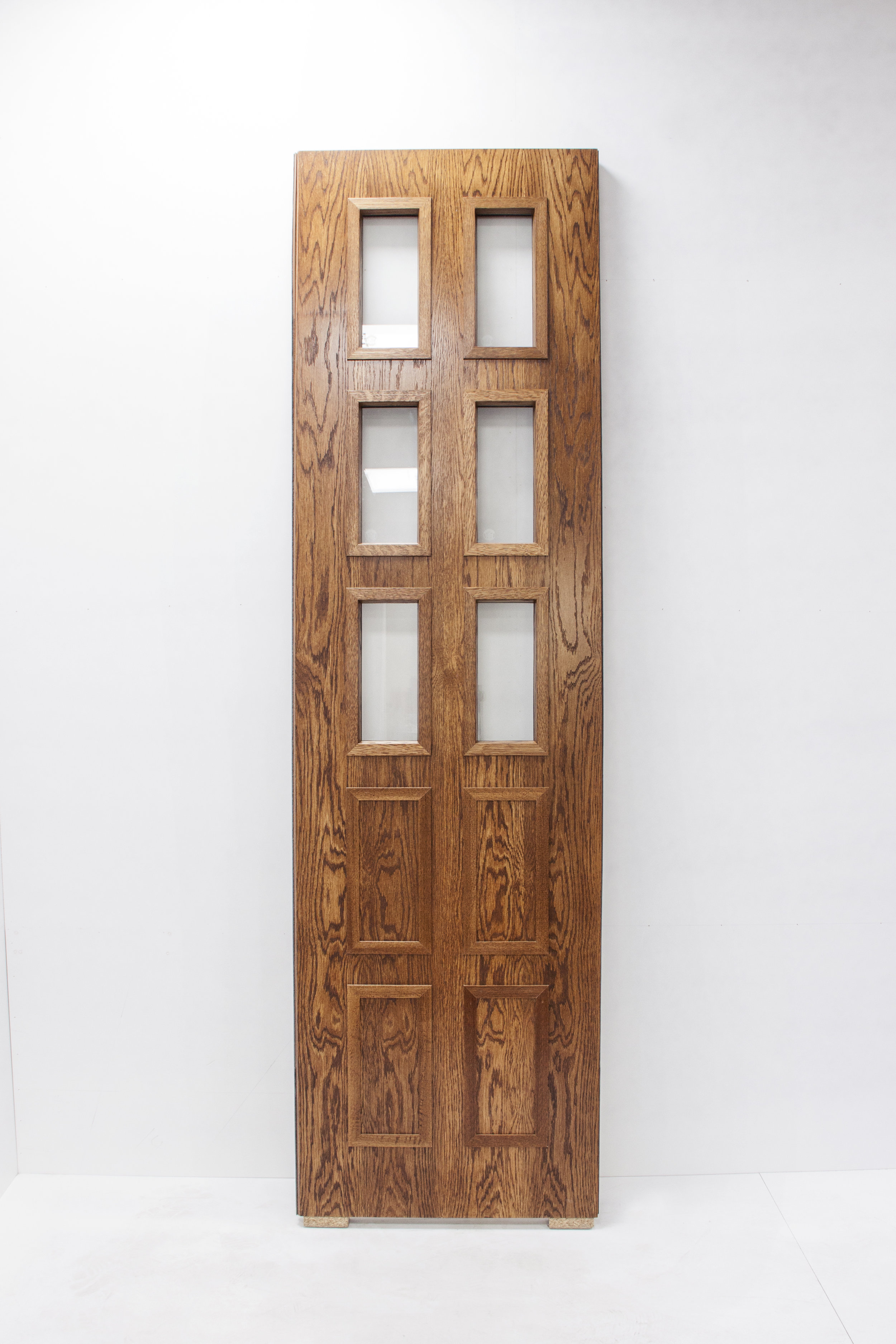American White Oak stained fire door with vision panels