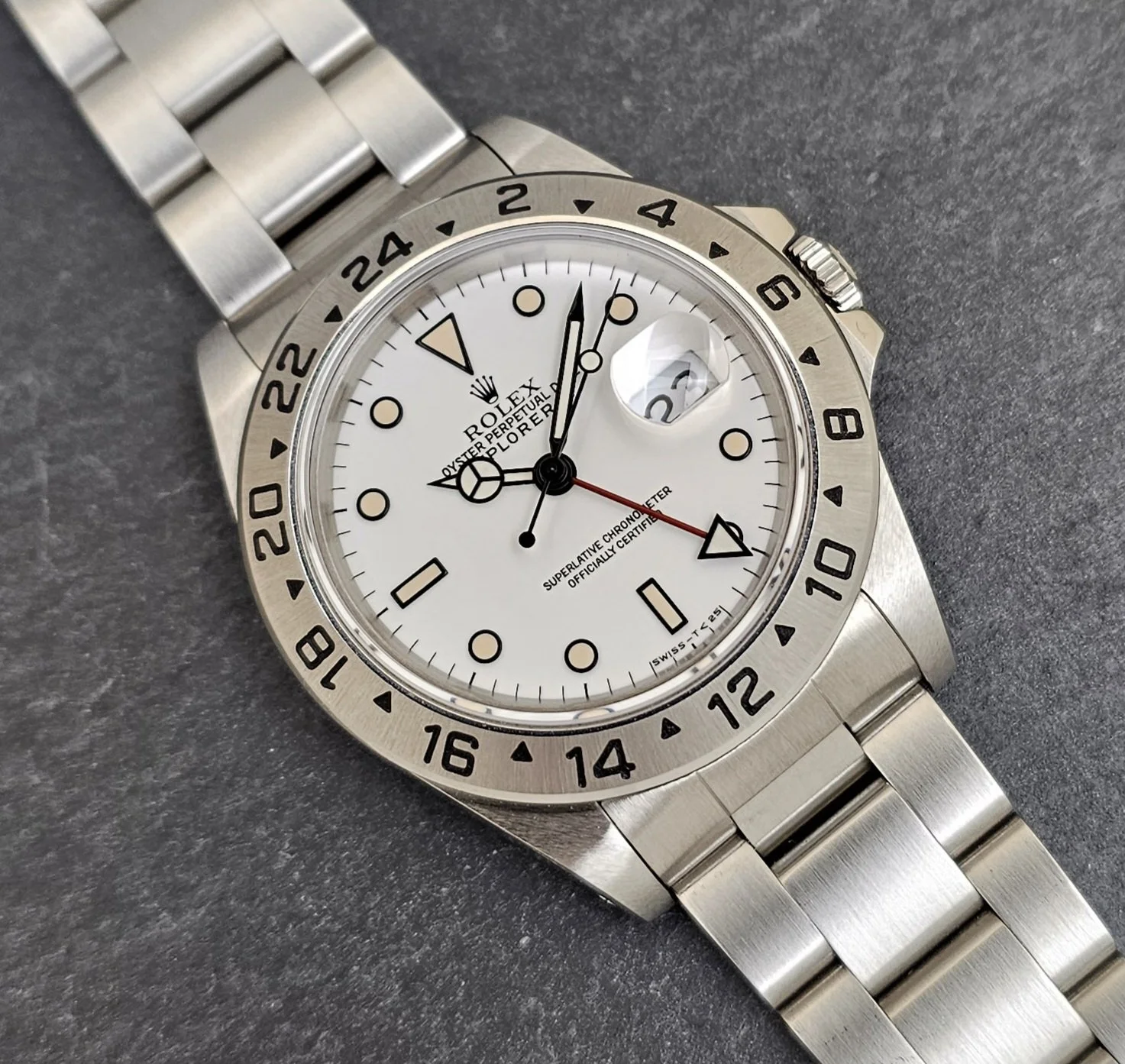 1992 Unpolished Rolex Explorer II 16570 White Tritium Dial with  Certificate, Serialized Hang Tag Box — VD Timepieces