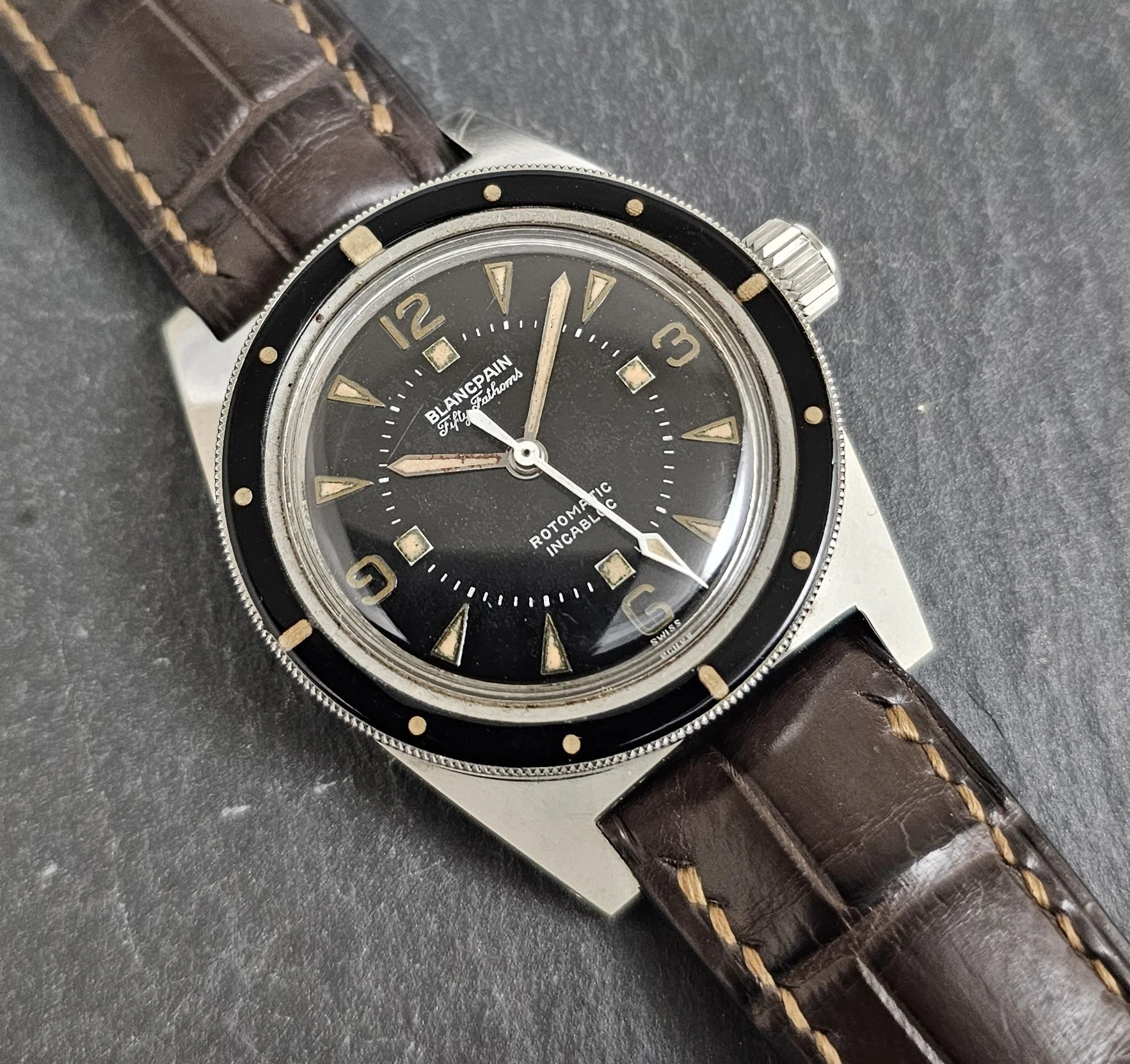 1950s Blancpain Fifty Fathoms Rotomatic Incabloc Stainless