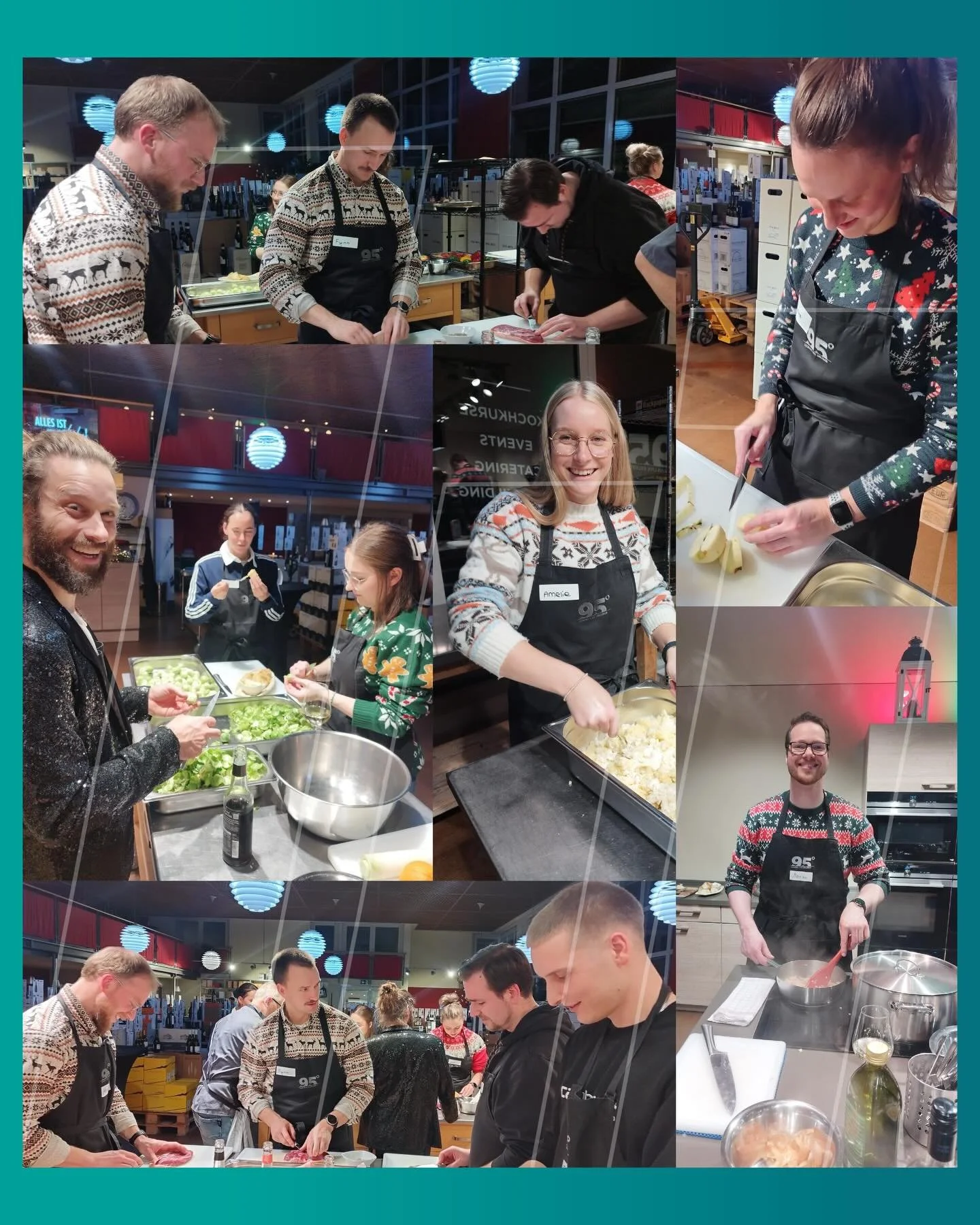 Unsere Weihnachtsfeier dieses Jahr: 🎄 

Sch&uuml;rze an, Team zusammen und ran an die Ente 🦆👩&zwj;🍳👨&zwj;🍳
Gemeinsam bei unseren Nachbarn @95grad_kochschule haben wir beim Kochkurs geschnippelt, gelacht und nat&uuml;rlich richtig gut gegessen.
