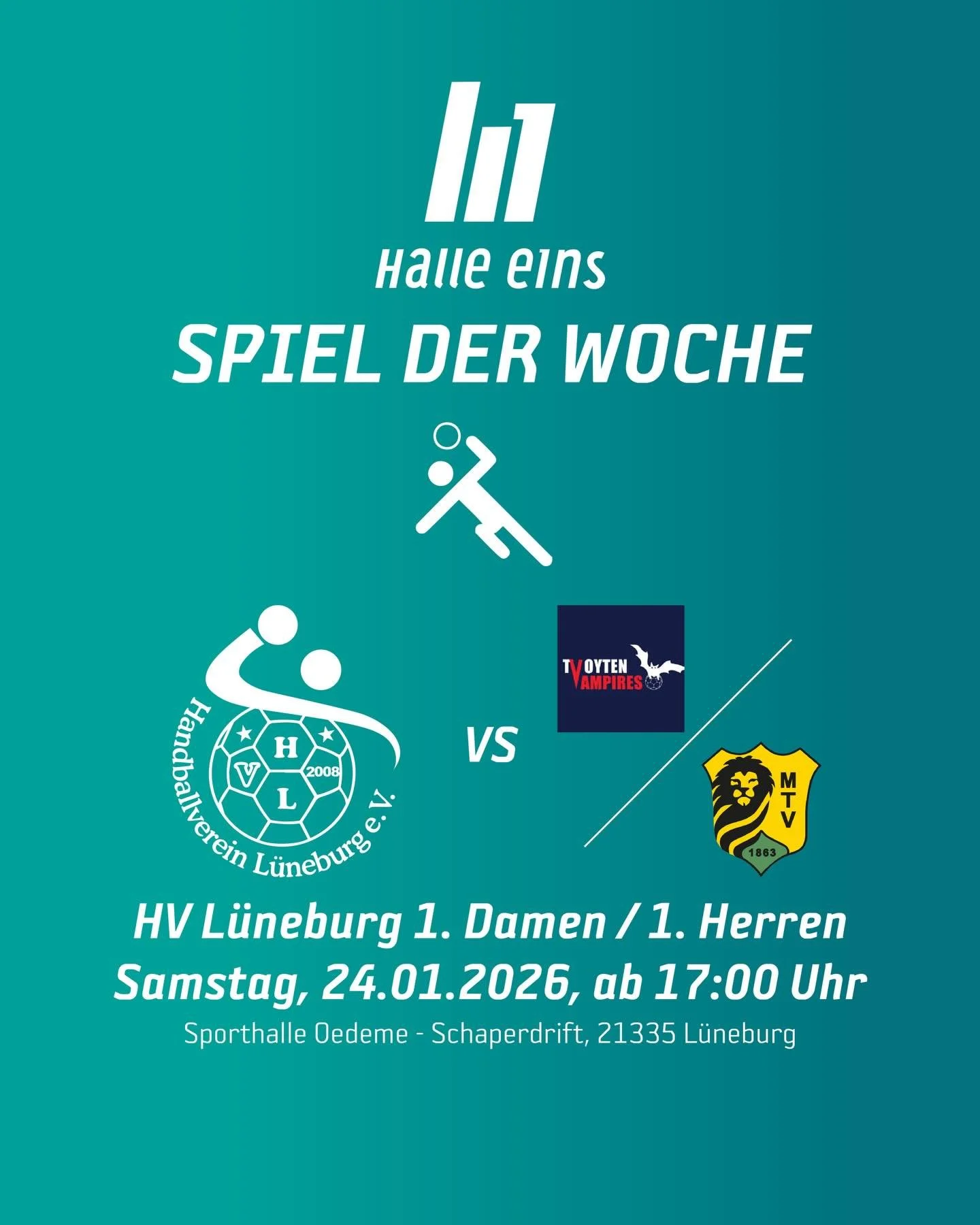Die Fu&szlig;baller sind noch nicht wieder drau&szlig;en, aber die Handballerinnen und Handballer des HVL machen weiter mit den Heimspielen! Bei dem Wetter ist die Halle auch angenehmer&hellip; 🥶 

#halleeins #physio #spielderwoche #handball