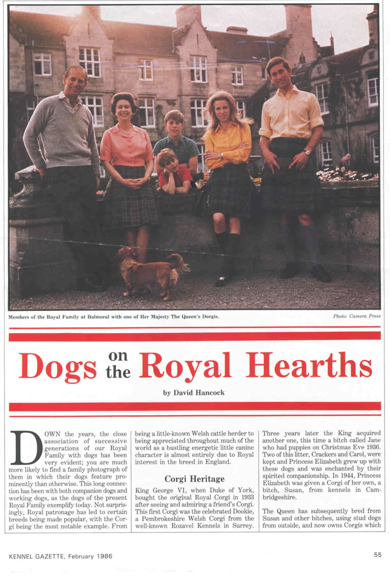 Dogs on the Royal Hearths-Kennel Gazette Feb 1986.jpg