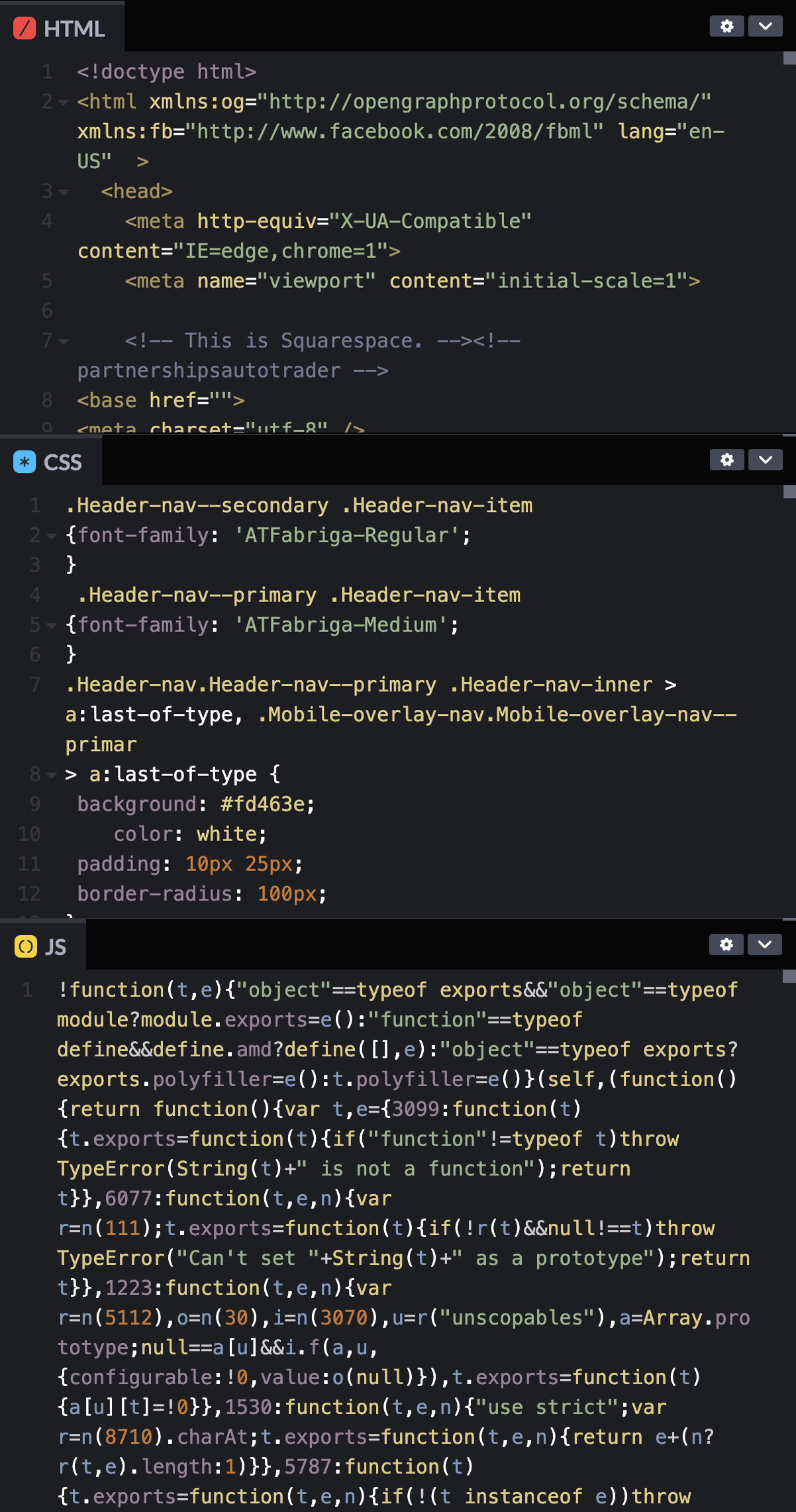 Screenshot of HTML, CSS, and JavaScript code on a computer screen.