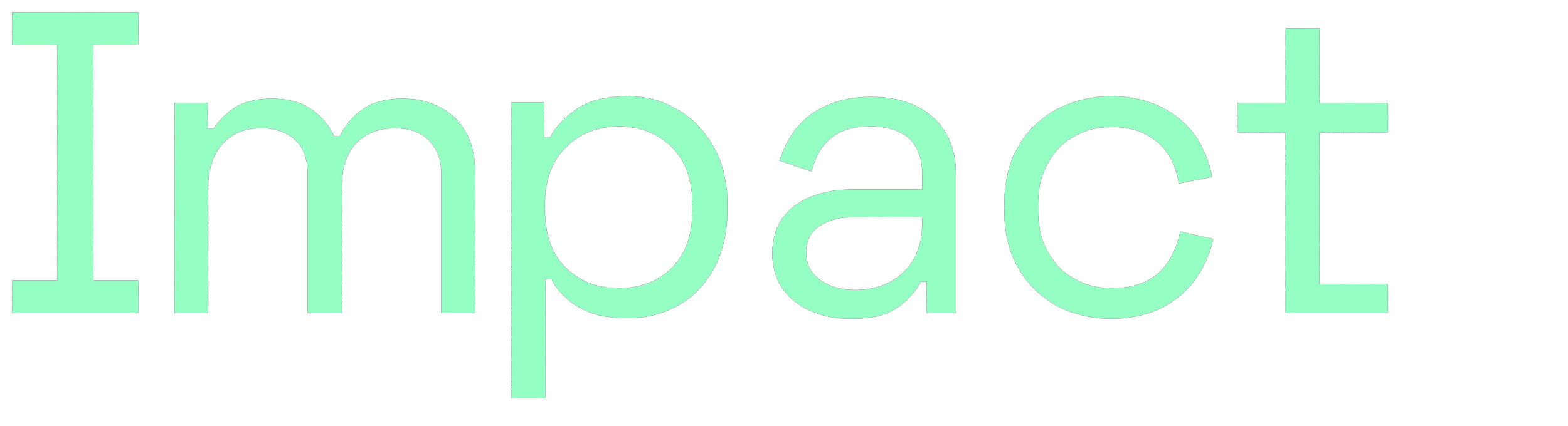 The word "impact" shown in large, light green lowercase text on a black background.