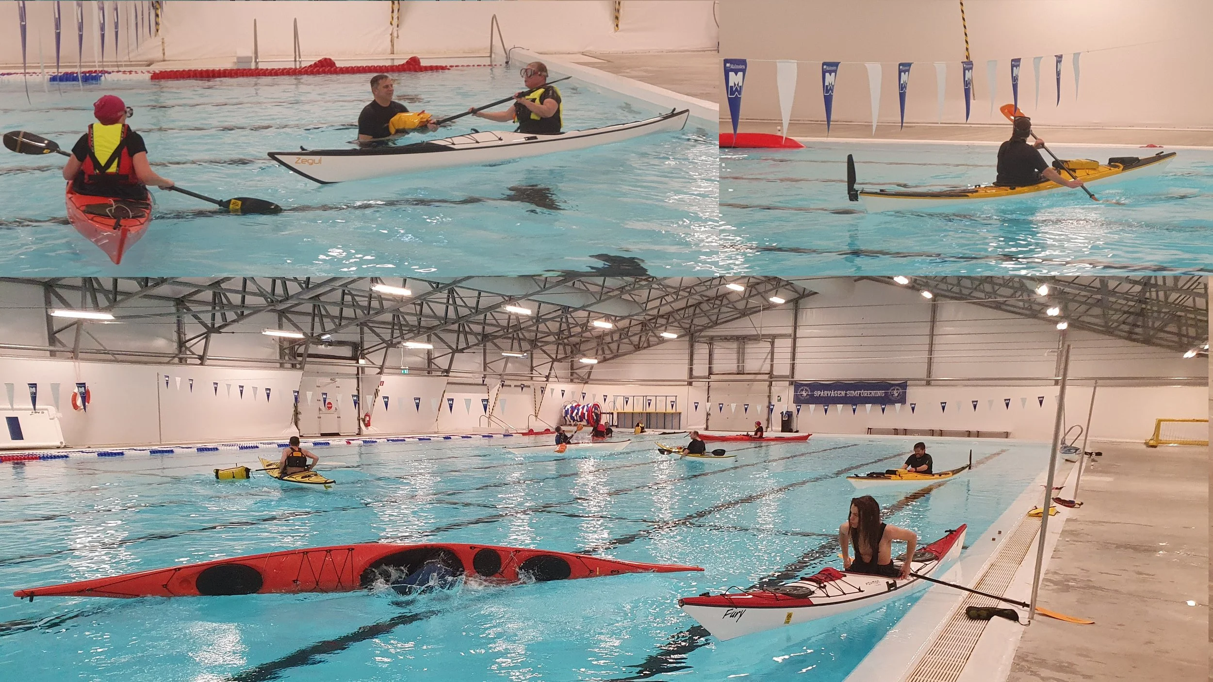 Bassängträning med kanot i Nälstabadet