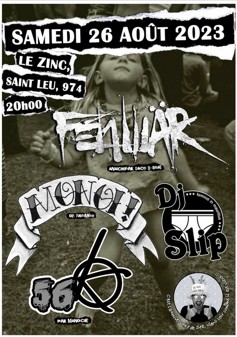PUNK rock / fénwar + monoï + 56 k + dj slip