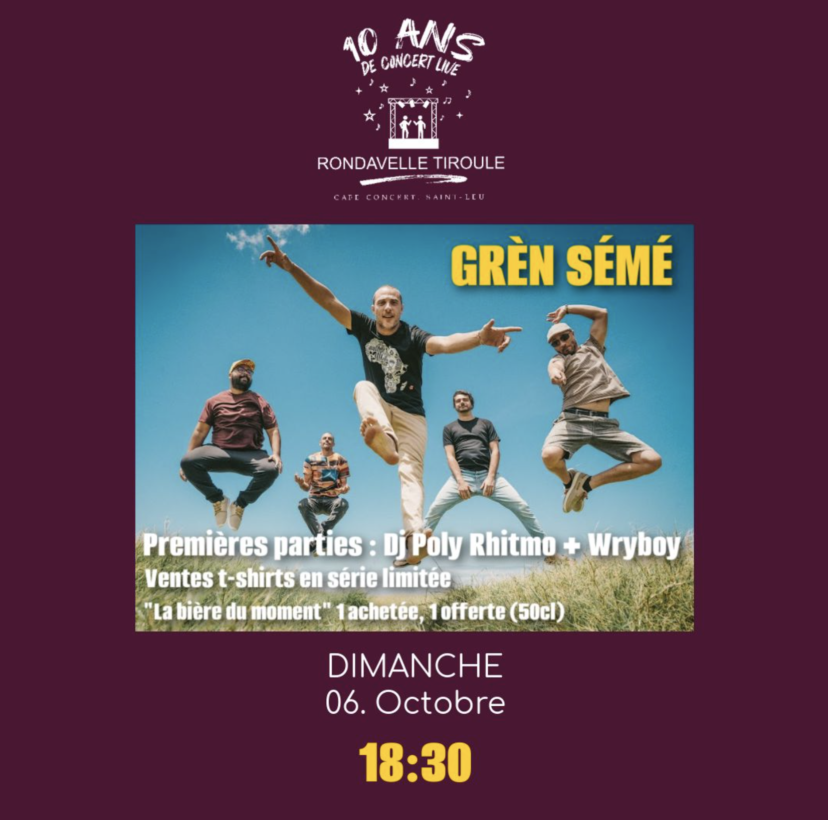 MALOYA ÉVOLUTIF / GRÈN SÉMÉ + DJ POLY RHITMO + WRYBOY (GRATUIT)