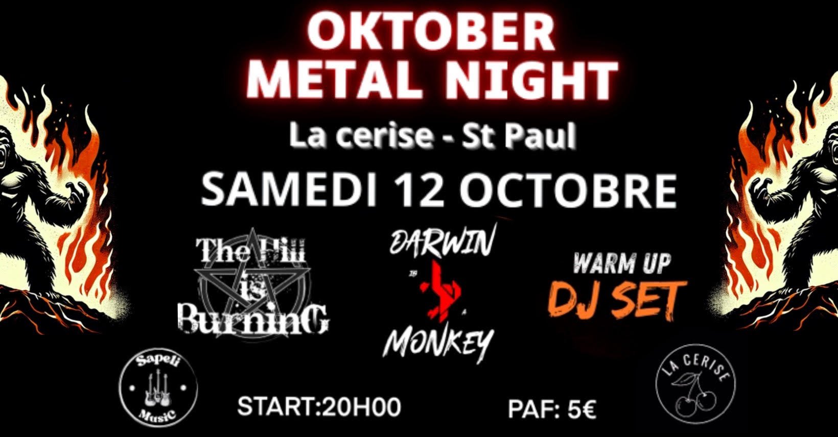 OKTOBER METAL NIGHT / DARWIN IS A MONKEY + THE HILL IS BURNING (5€)