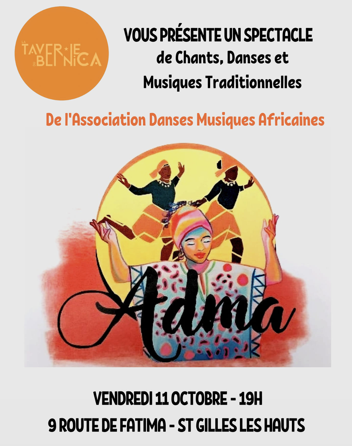 CHANTS DANSES &amp; MUSIQUES AFRICAINES / L'ADMA E SHOW CASE (GRATUIT)