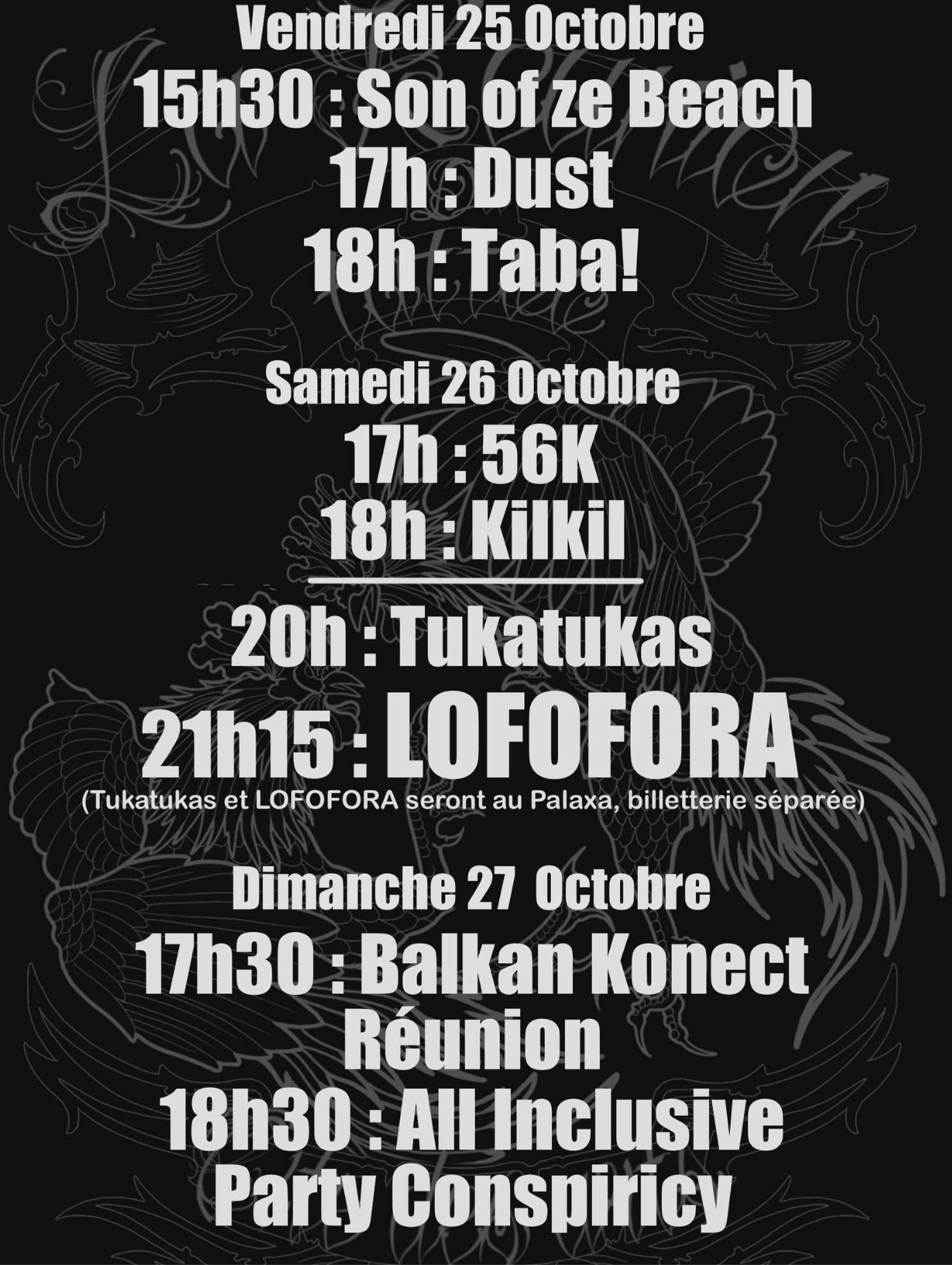 CONCERTS DE LA CONVENTION DU TATTOO (10€)