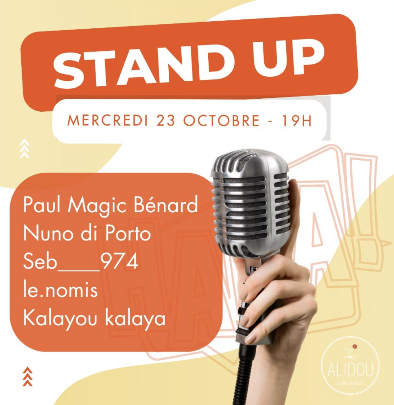 PLATEAU DE STAND-UP AU ALIDOU CULTURE BAR (5€)